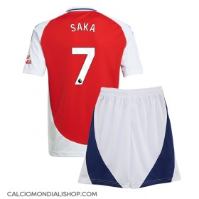 Maglie da calcio Arsenal Bukayo Saka #7 Prima Maglia Bambino 2024-25 Manica Corta (+ Pantaloni corti)